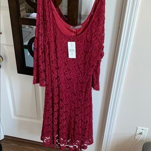 Elegant Red Lace Dress